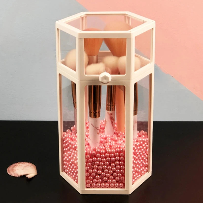 High-Grade Glass Make-Up Brush Storage Box Makeup Eyebrow Pencil Cosmetic Holder Make up Tools Pen Holder Rack Table Organizer