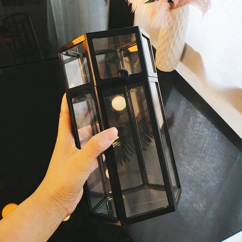 High-Grade Glass Make-Up Brush Storage Box Makeup Eyebrow Pencil Cosmetic Holder Make up Tools Pen Holder Rack Table Organizer