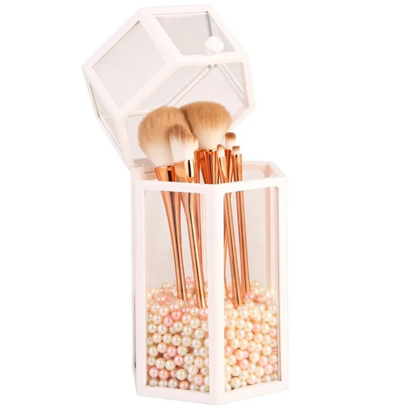 High-Grade Glass Make-Up Brush Storage Box Makeup Eyebrow Pencil Cosmetic Holder Make up Tools Pen Holder Rack Table Organizer
