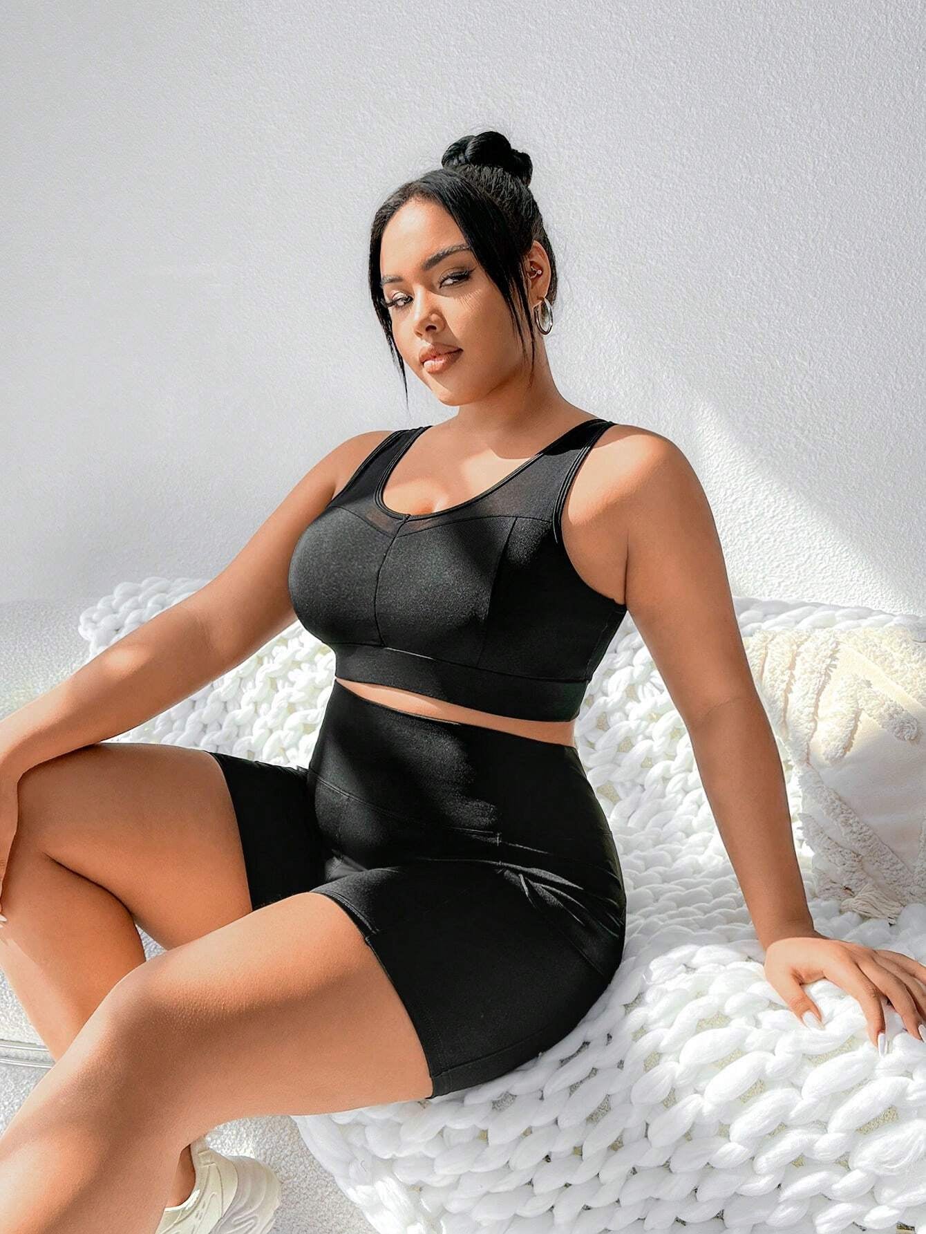 Yoga Futuristic Women'S plus Size Sports Bra