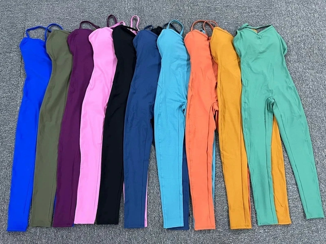 Sporty Jumpsuit Woman Fitness Overalls 2024 Yoga Suit for Fitness Women Sportswear Gym Clothing Sport Outfit Clothes Set Green
