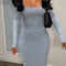 Fashion Solid Color Small Sunken Stripe Dress