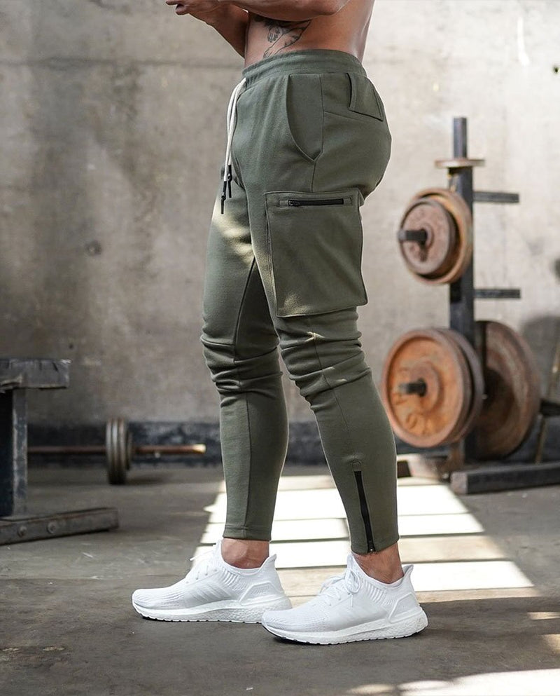 Joggers Men 2021 Streetwear Trousers Multiple Zipper Pockets Muscle Mens Pants , Sweatpants Tracksuit 20CK19