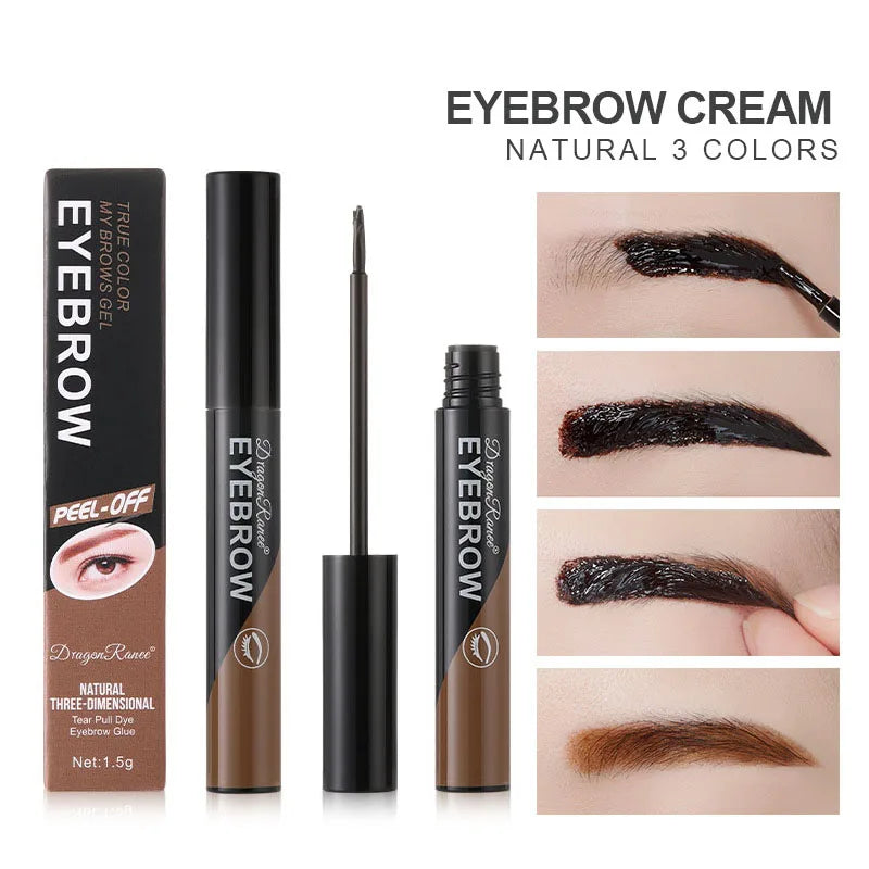 Peel-Off Waterproof Tint Eyebrow Gel Makeup Long Lasting Enhancers Liquid Gel Tear Wear Easy Natural Brown Gray Tattoo