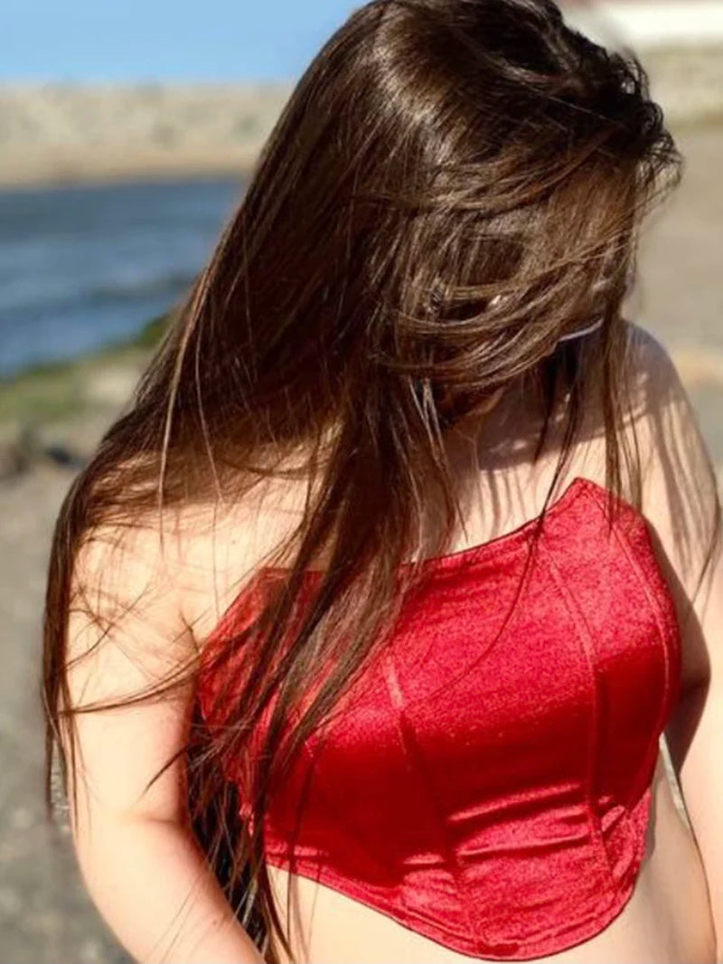 Sleeveless off Shoulder Velvet Fashion Sexy Corset Crop Tops Vest Female Underwear Backless Bustier Top Solid