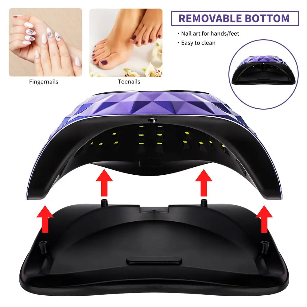 216W Nail Dryer UV LED Nail Lamp for Curing All Gel Nail Polish with Motion Sensing Professional Manicure Salon Tool Equipment