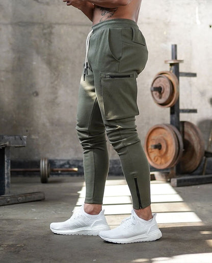 Joggers Men 2021 Streetwear Trousers Multiple Zipper Pockets Muscle Mens Pants , Sweatpants Tracksuit 20CK19