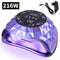 216W Nail Dryer UV LED Nail Lamp for Curing All Gel Nail Polish with Motion Sensing Professional Manicure Salon Tool Equipment